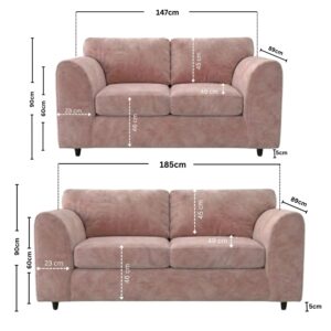 Alternative view of Plush Velvet Fabric Full Back Sofa Set