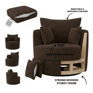 Alternative view of Jumbo Cord Fabric Swivel Chair