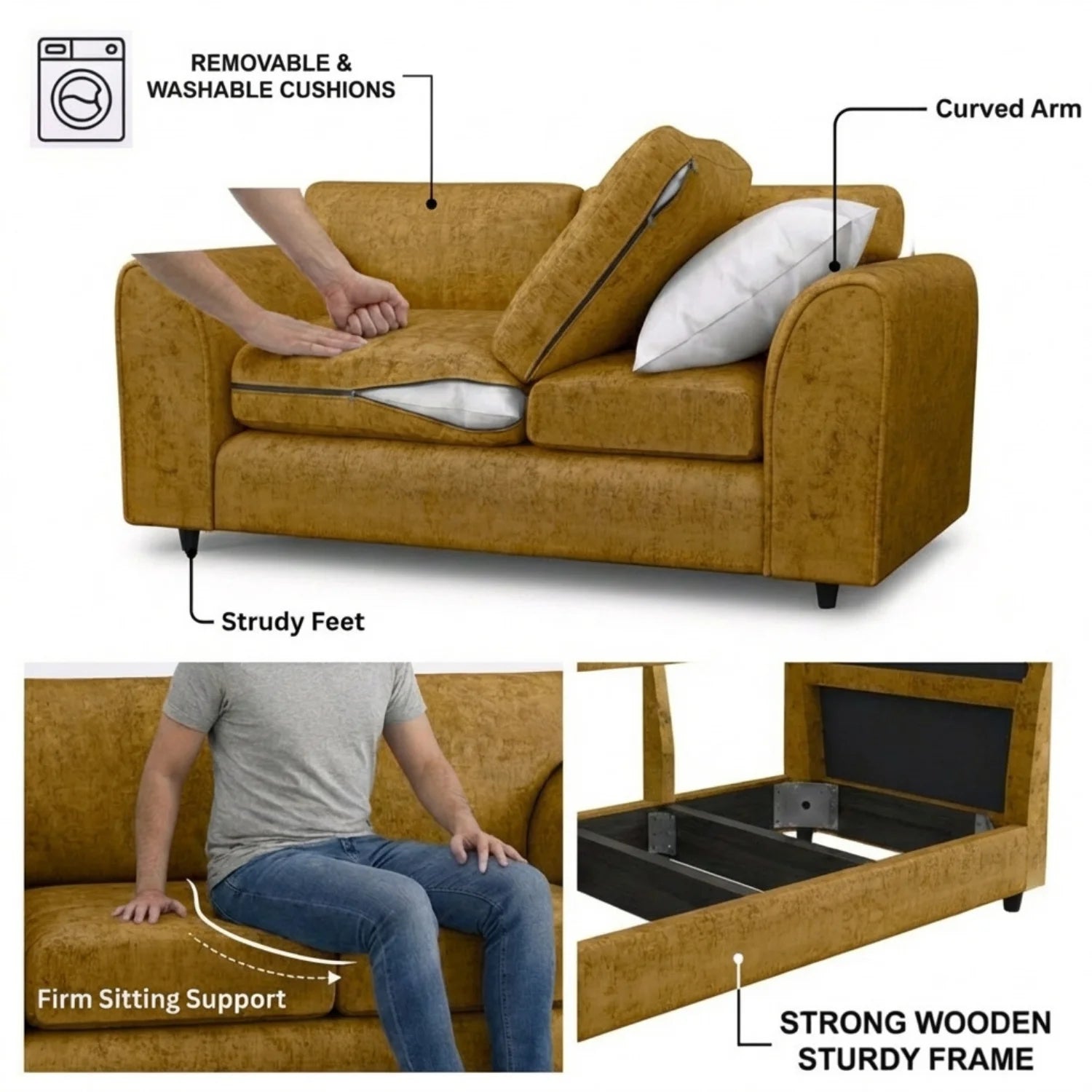 Alaska Fabric Full Back Sofa Set - Image 189