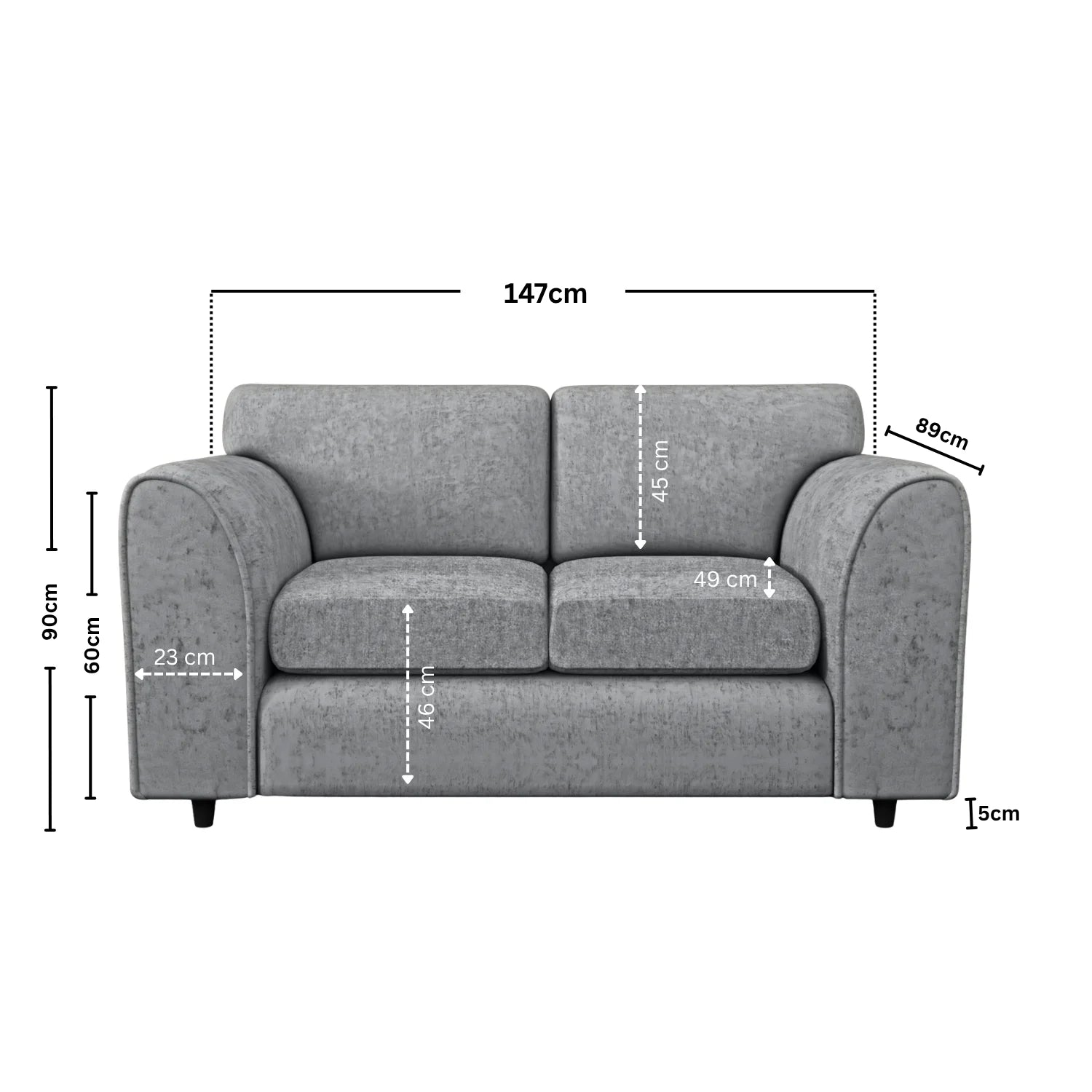 Alaska Fabric Full Back Sofa Set - Image 200