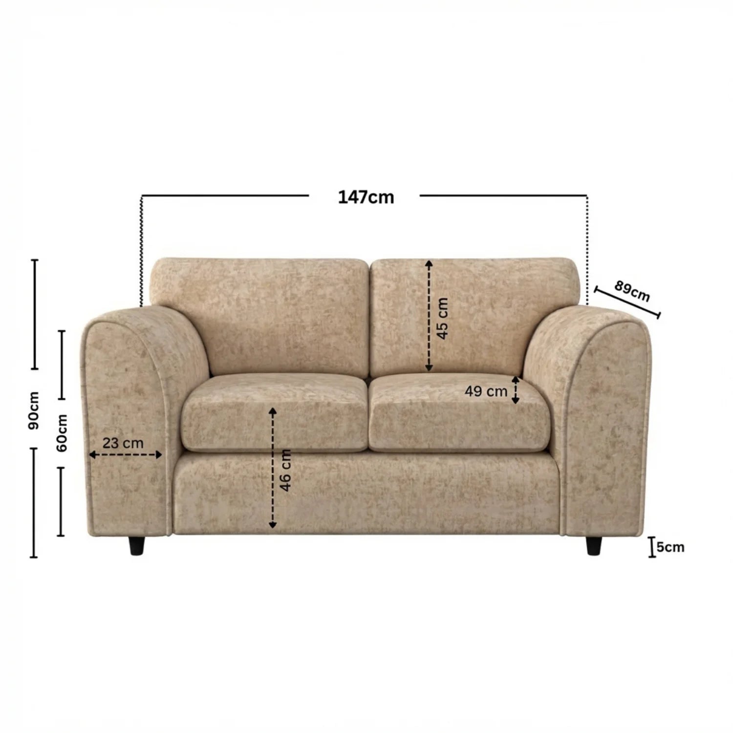 Alaska Fabric Full Back Sofa Set - Image 205