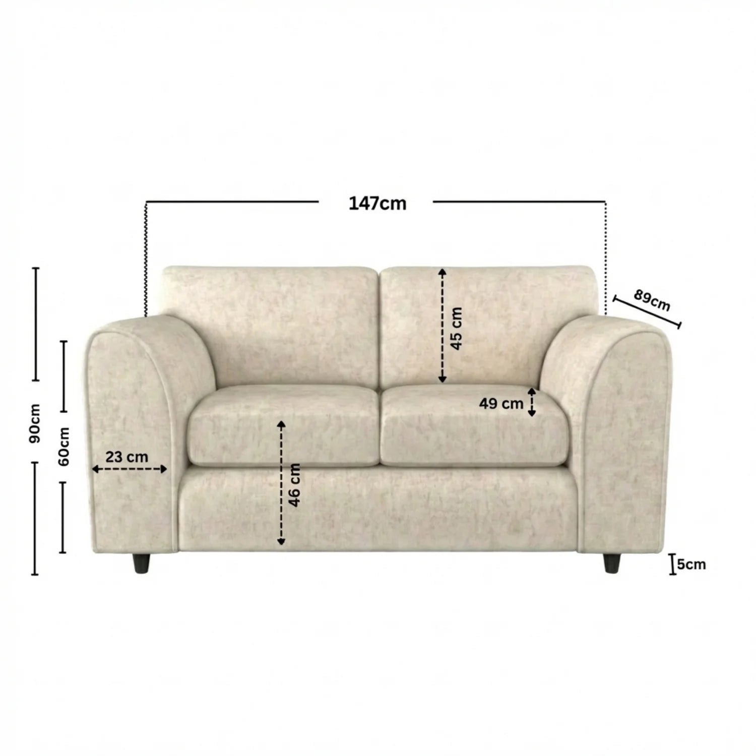 Alaska Fabric Full Back Sofa Set - Image 225