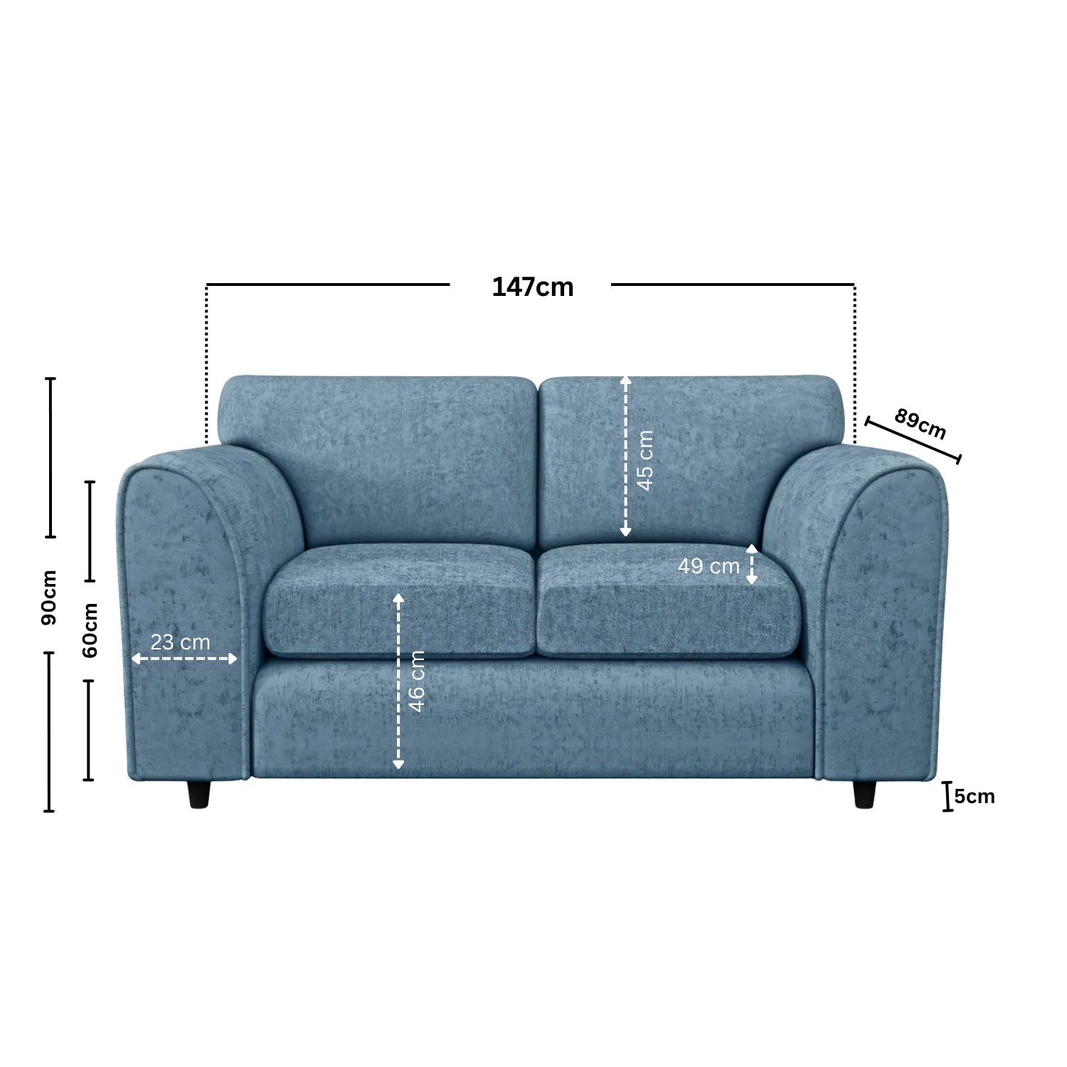 Alaska Fabric Full Back Sofa Set - Image 182
