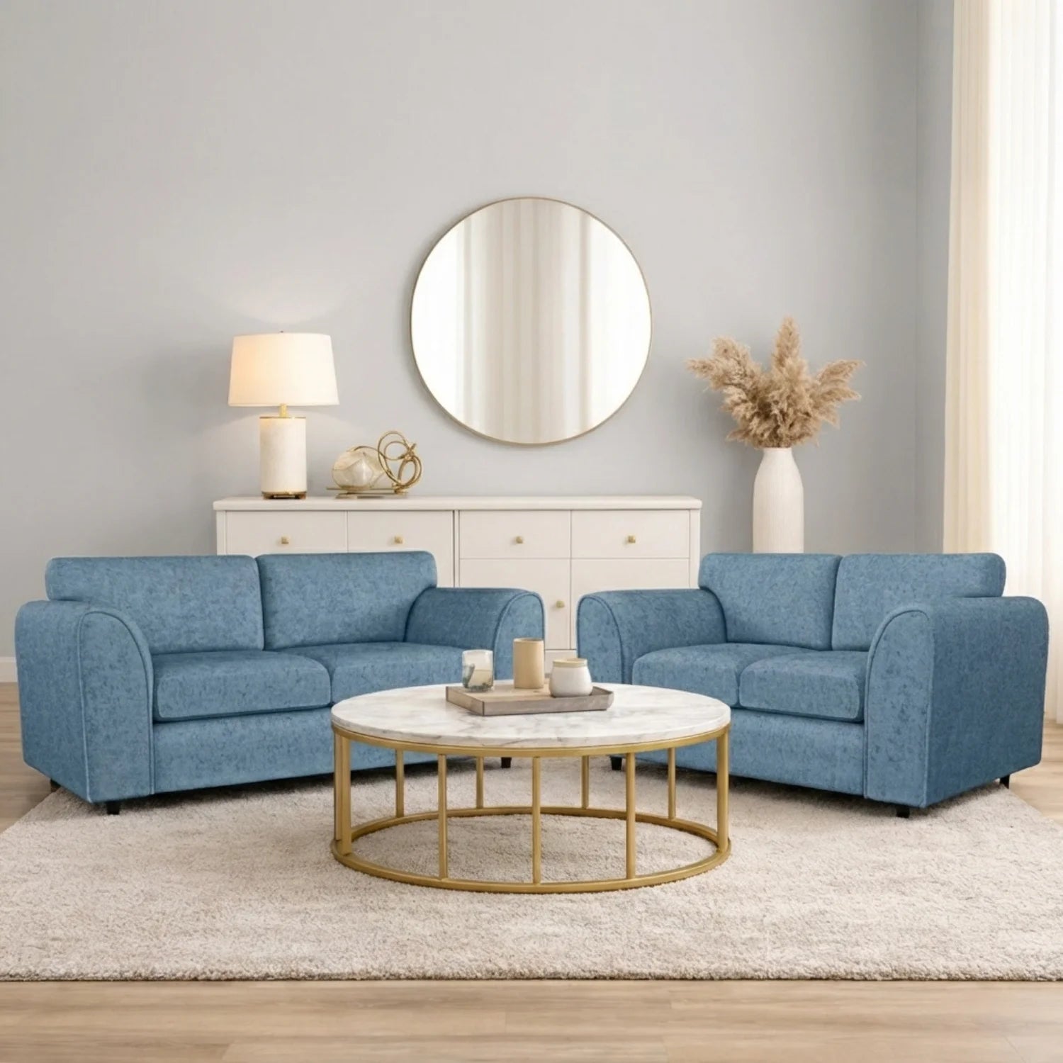 Alaska Fabric Full Back Sofa Set - Image 125