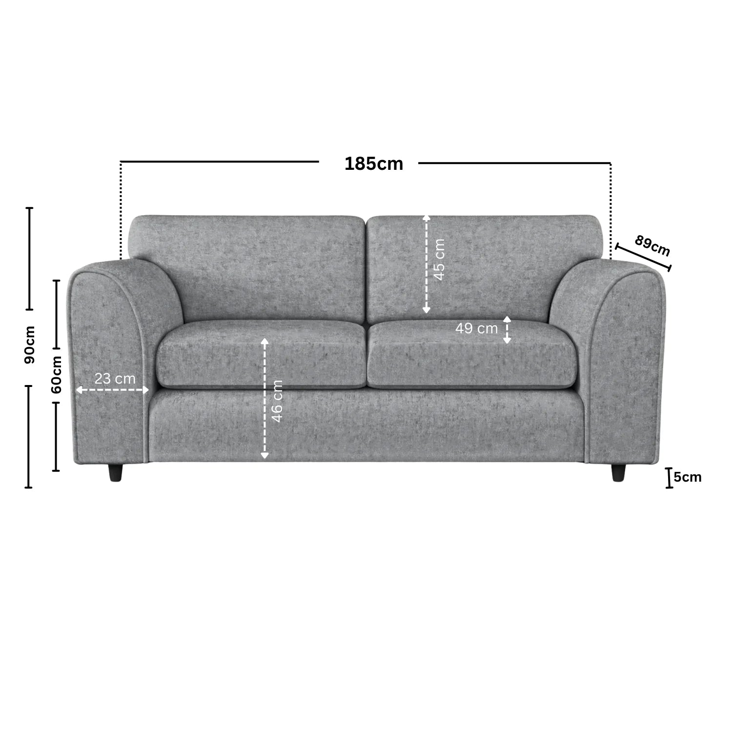 Alaska Fabric Full Back Sofa Set - Image 140