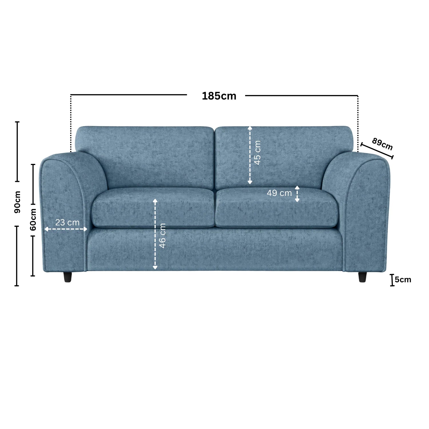 Alaska Fabric Full Back Sofa Set - Image 37