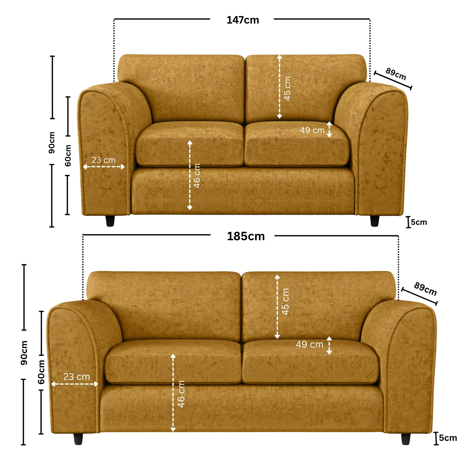Alaska Fabric Full Back Sofa Set - Image 76