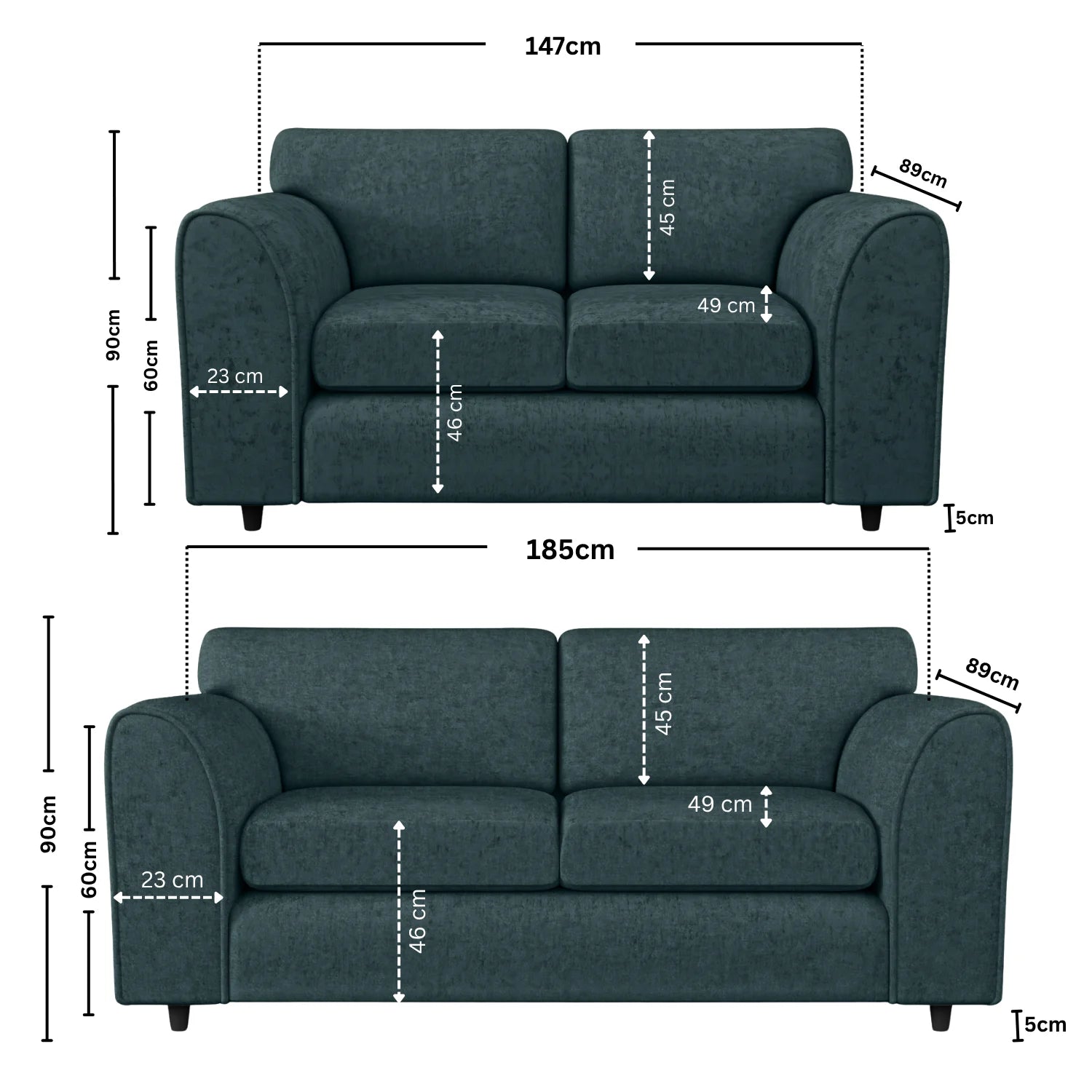 Alaska Fabric Full Back Sofa Set - Image 80