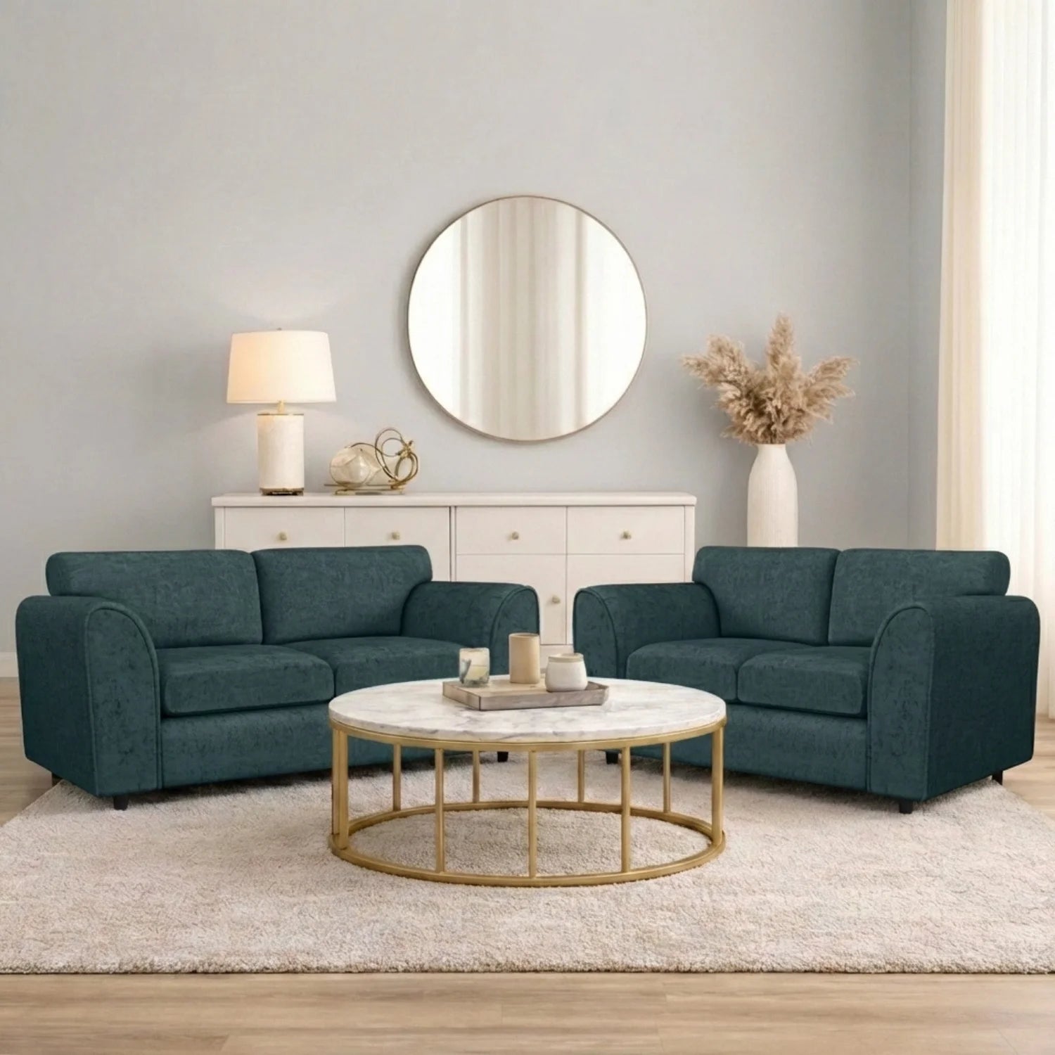Alaska Fabric Full Back Sofa Set - Image 78