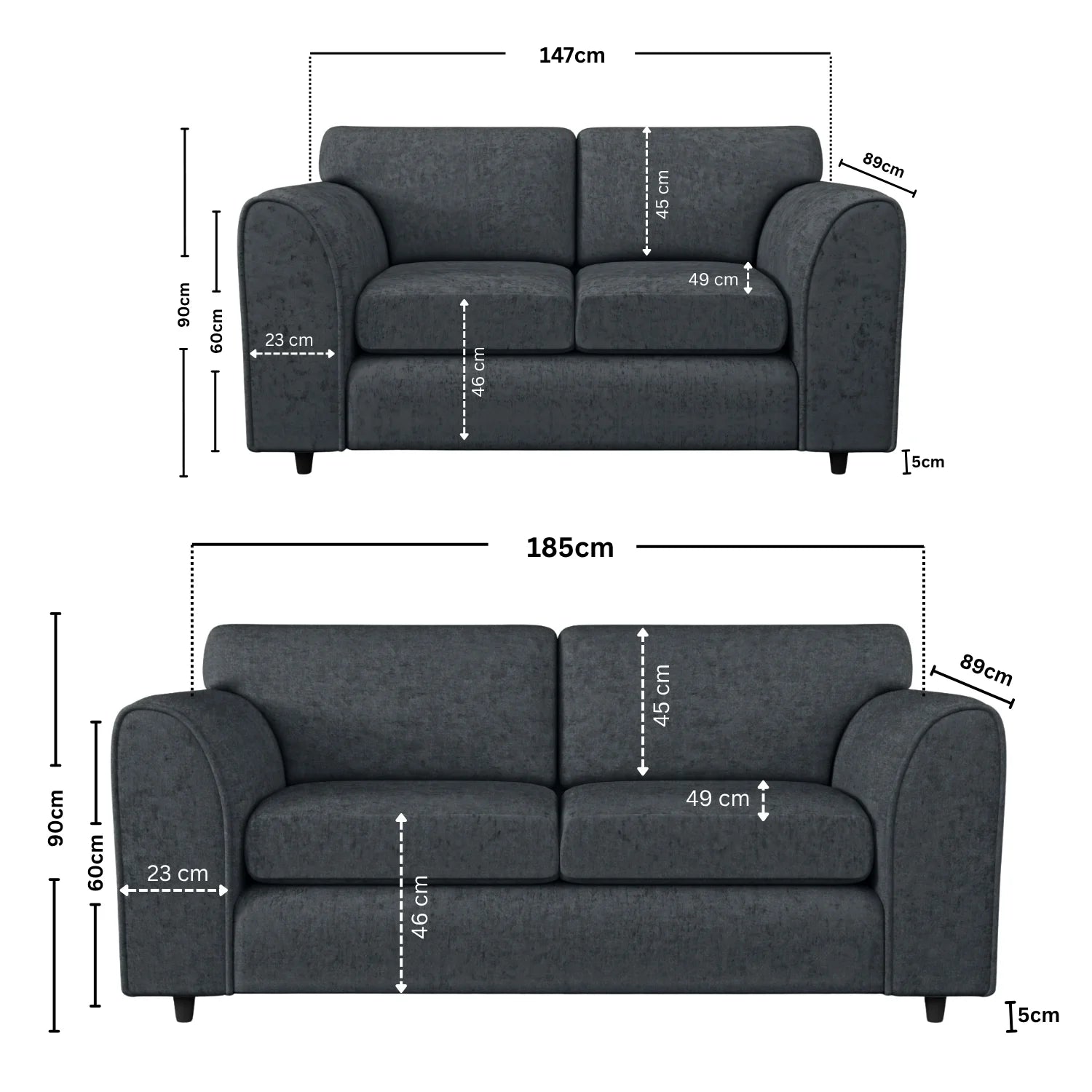 Alaska Fabric Full Back Sofa Set - Image 99