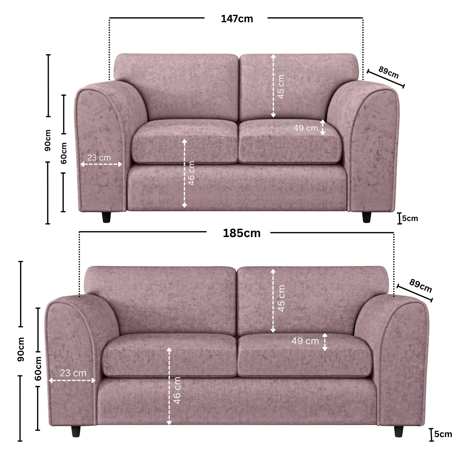 Alaska Fabric Full Back Sofa Set - Image 96