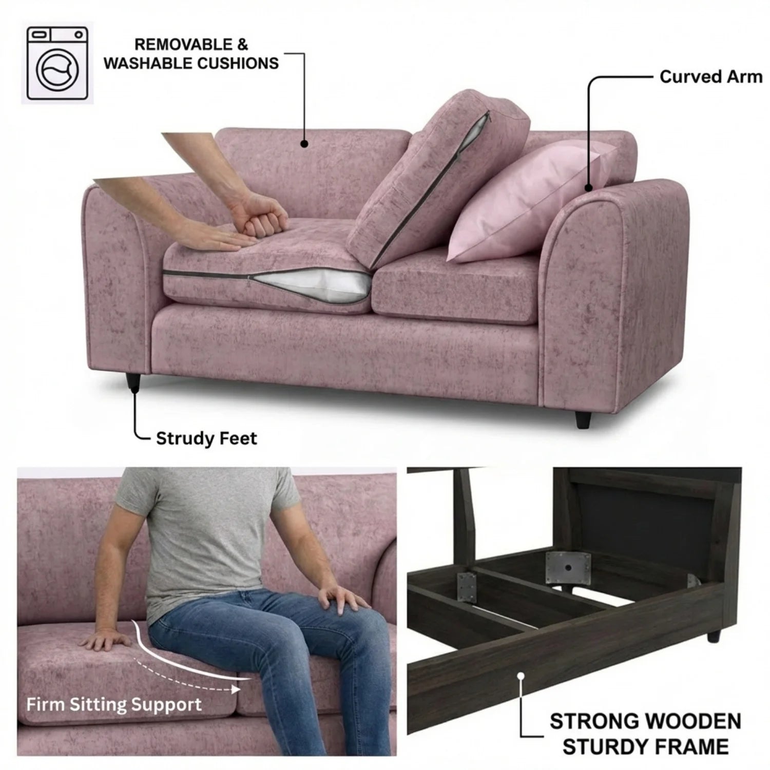 Alaska Fabric Full Back Sofa Set - Image 95