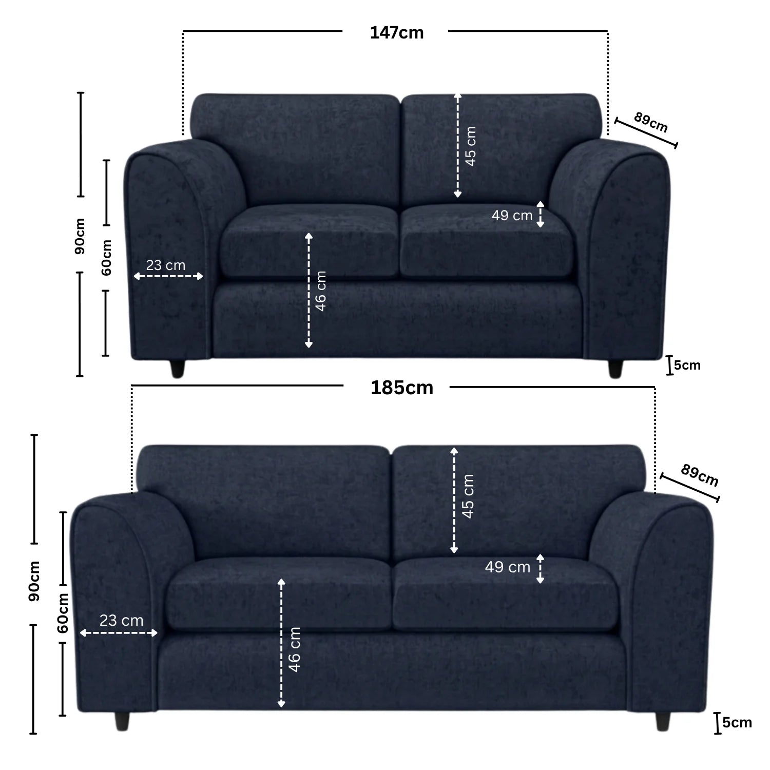 Alaska Fabric Full Back Sofa Set - Image 87