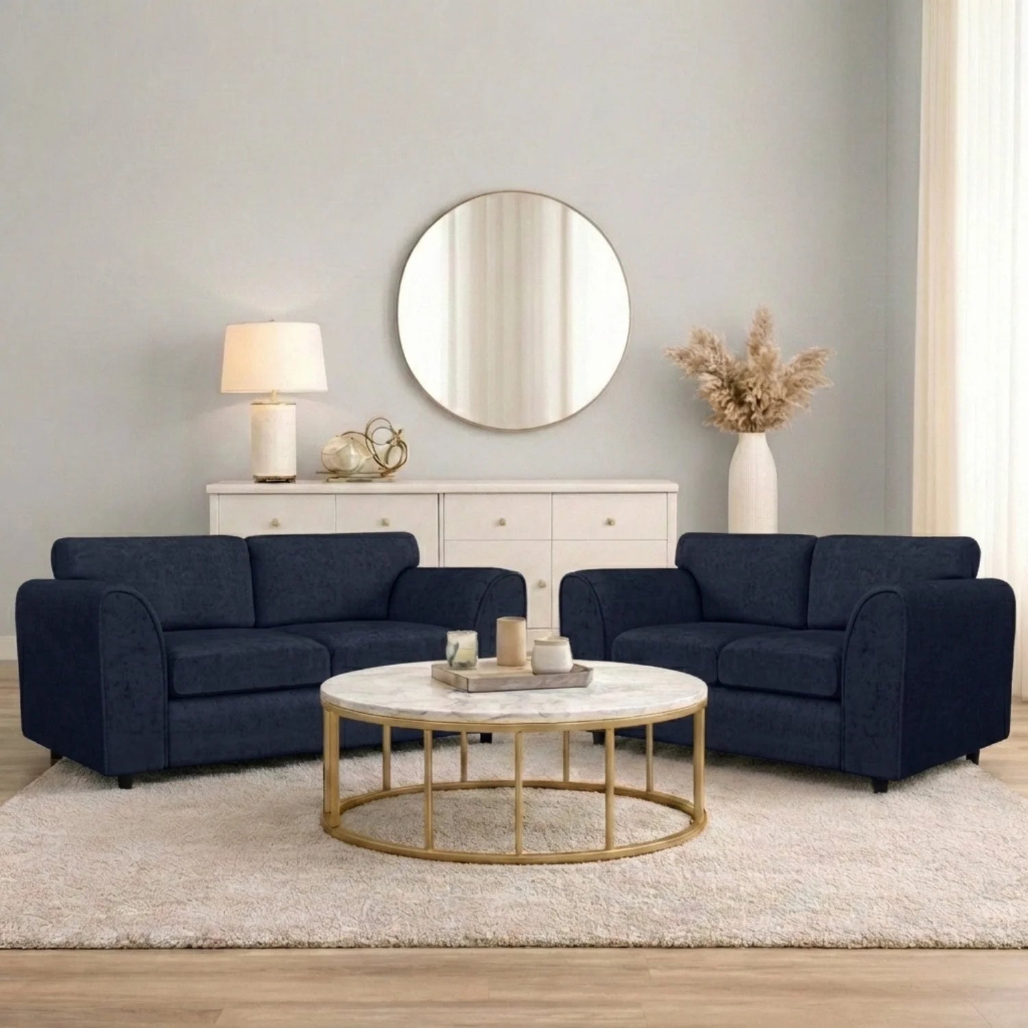 Alaska Fabric Full Back Sofa Set - Image 85
