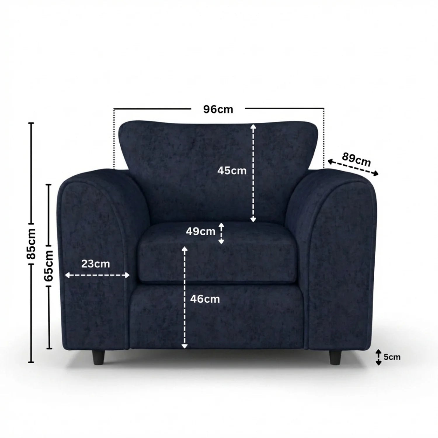 Alaska Fabric Full Back Sofa Set - Image 21