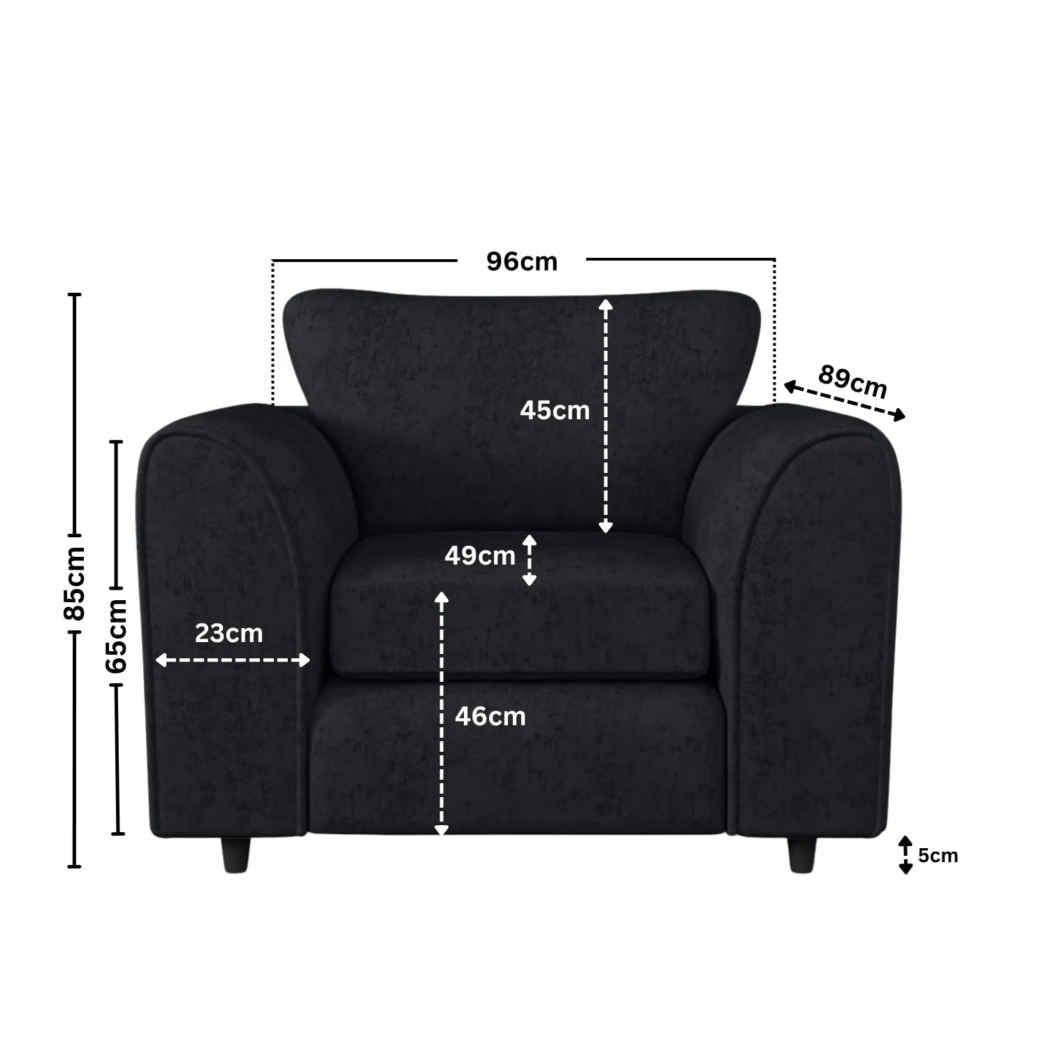 Alaska Fabric Full Back Sofa Set - Image 28