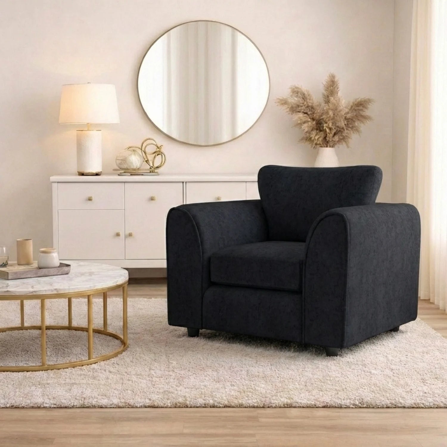 Alaska Fabric Full Back Sofa Set - Image 9