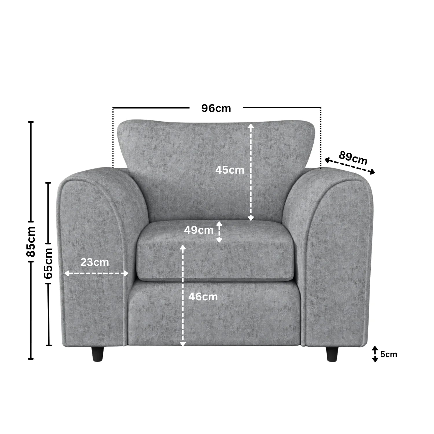 Alaska Fabric Full Back Sofa Set - Image 50