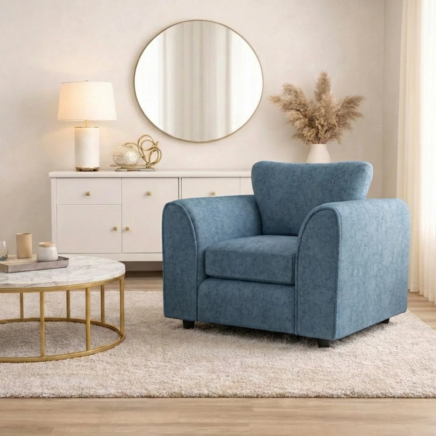 Alaska Fabric Full Back Sofa Set - Image 13