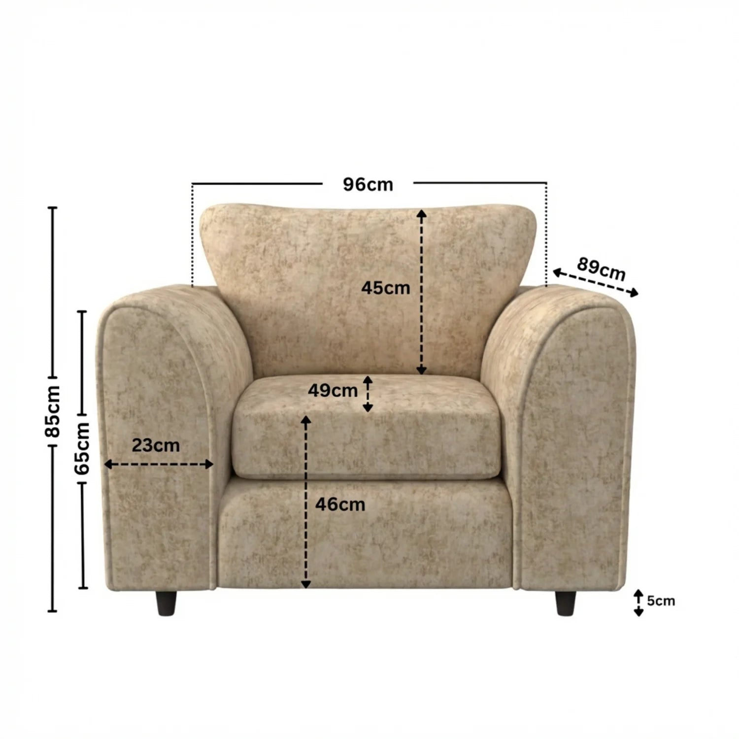 Alaska Fabric Full Back Sofa Set - Image 63