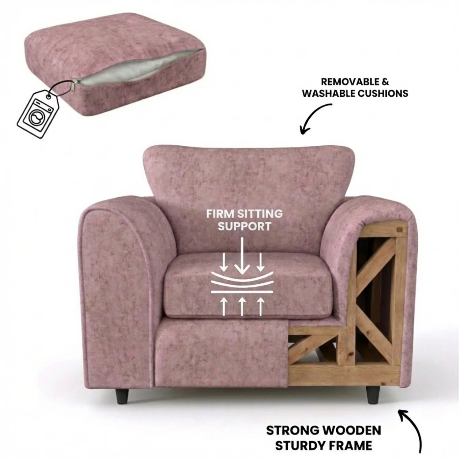 Alaska Fabric Full Back Sofa Set - Image 62