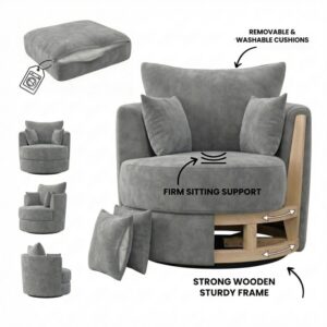 Alternative view of Plush Fabric Swivel Chair