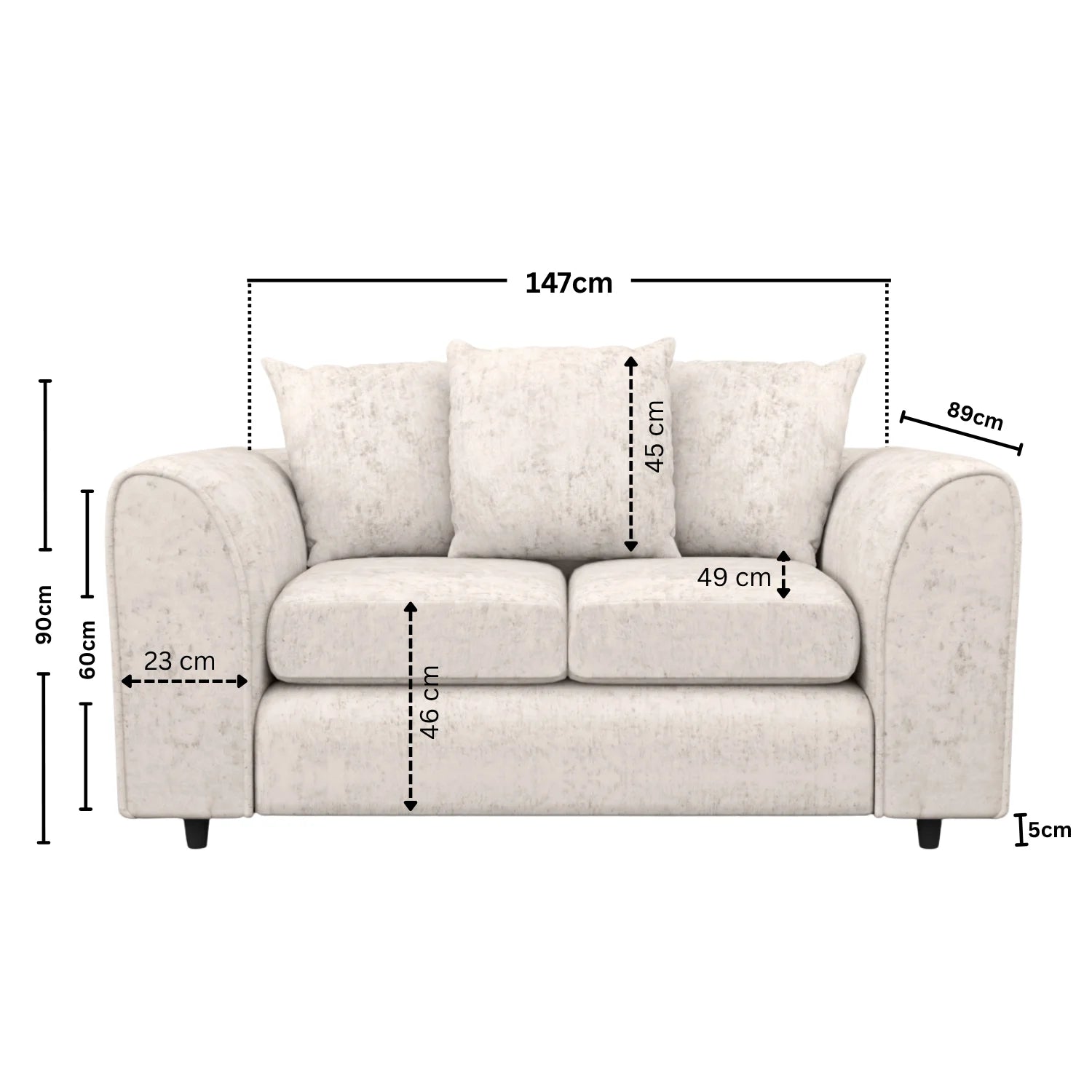 Alaska Fabric Scatter Back Sofa Set (Black) - Image 149