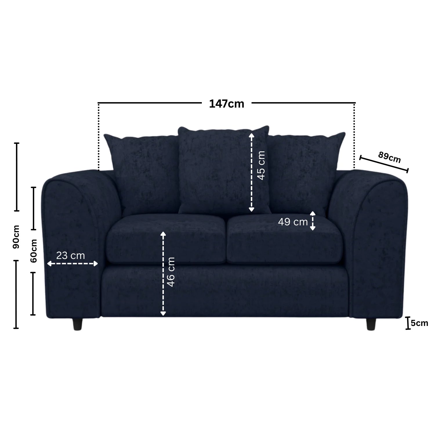 Alaska Fabric Scatter Back Sofa Set (Black) - Image 137