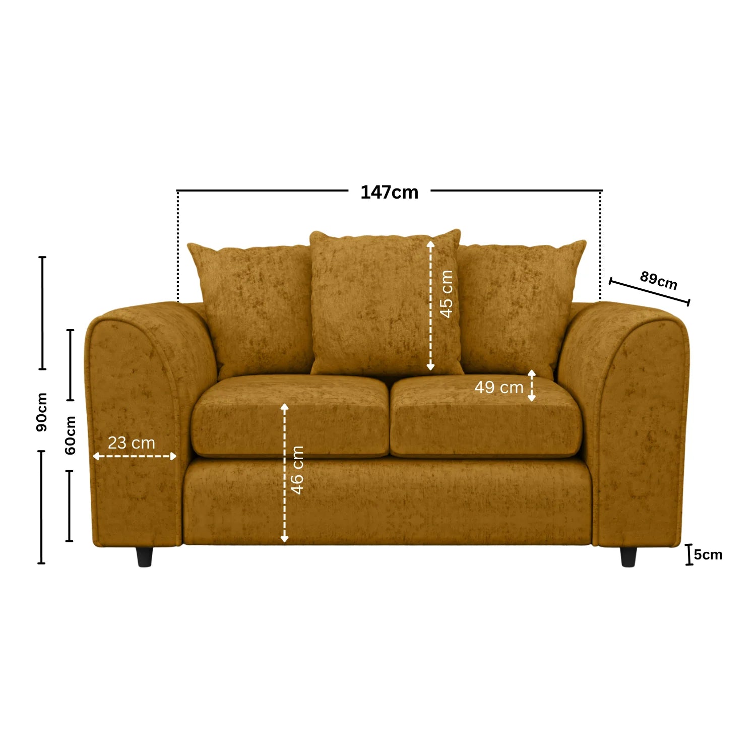 Alaska Fabric Scatter Back Sofa Set (Black) - Image 167