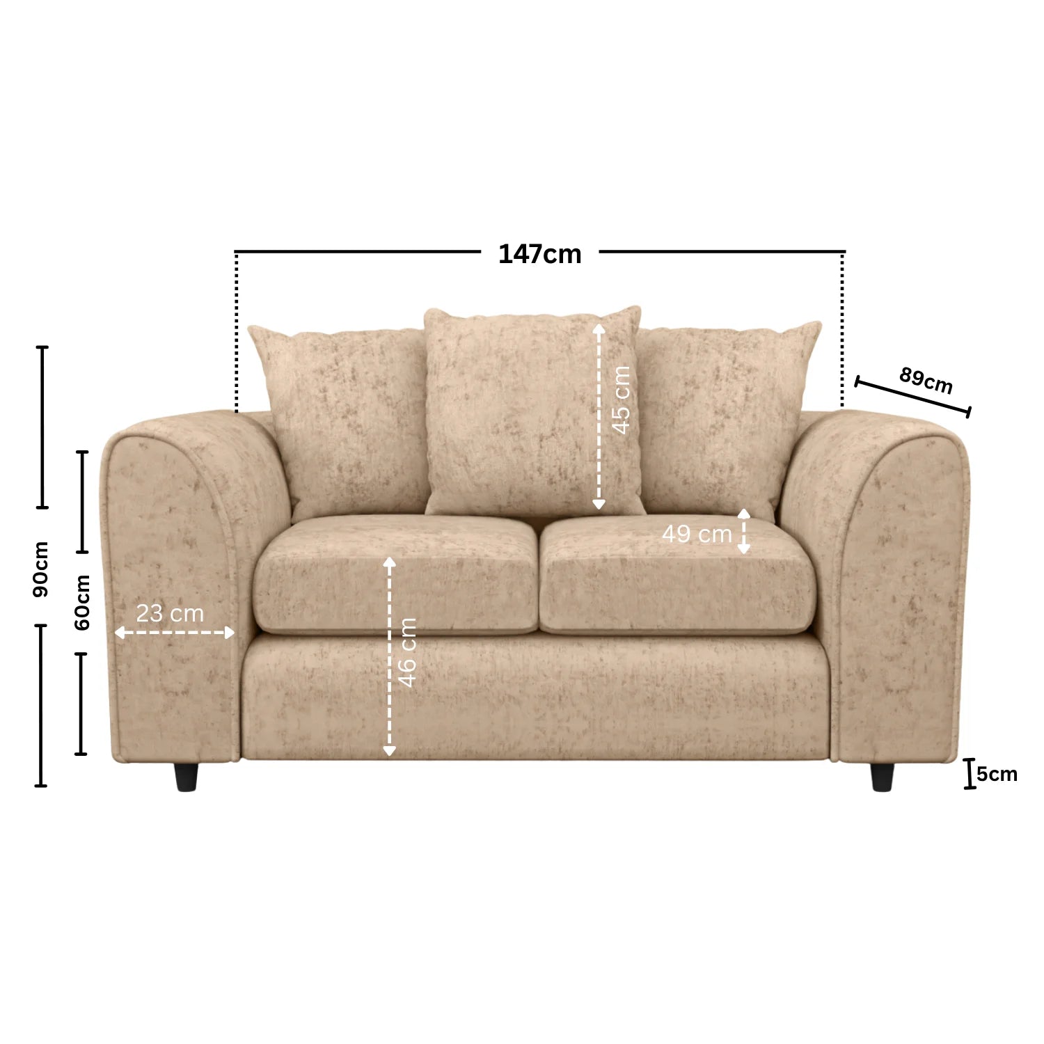 Alaska Fabric Scatter Back Sofa Set (Black) - Image 173