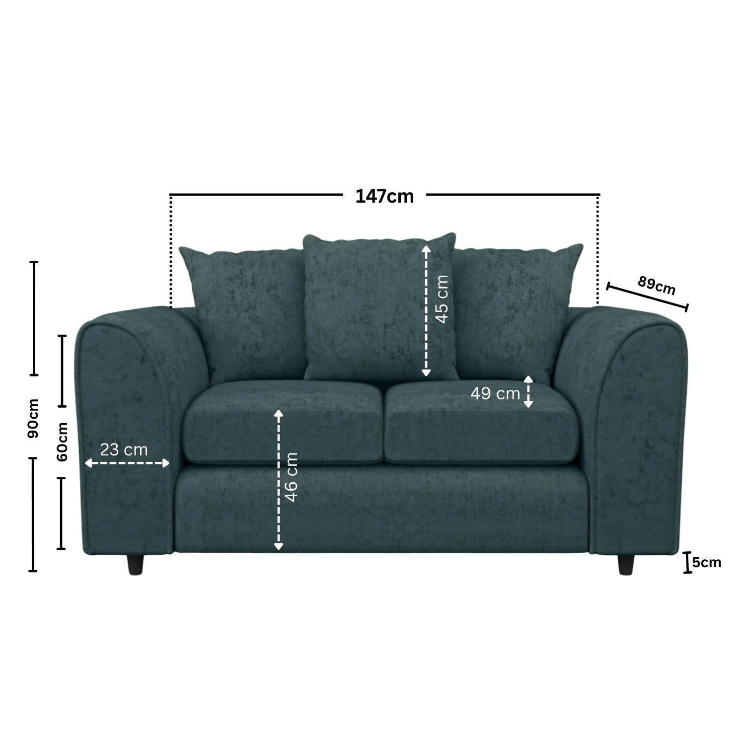 Alaska Fabric Scatter Back Sofa Set (Black) - Image 195