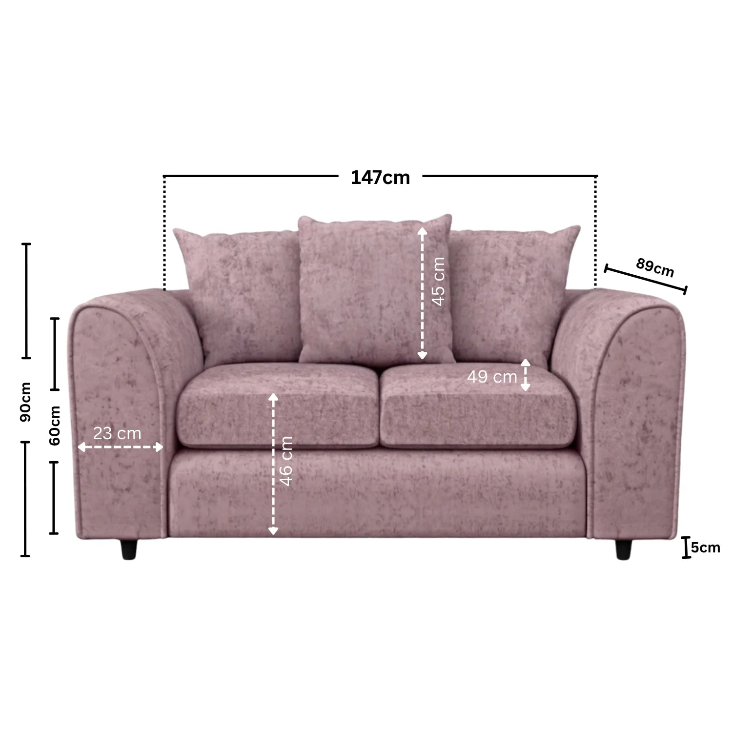 Alaska Fabric Scatter Back Sofa Set (Black) - Image 201