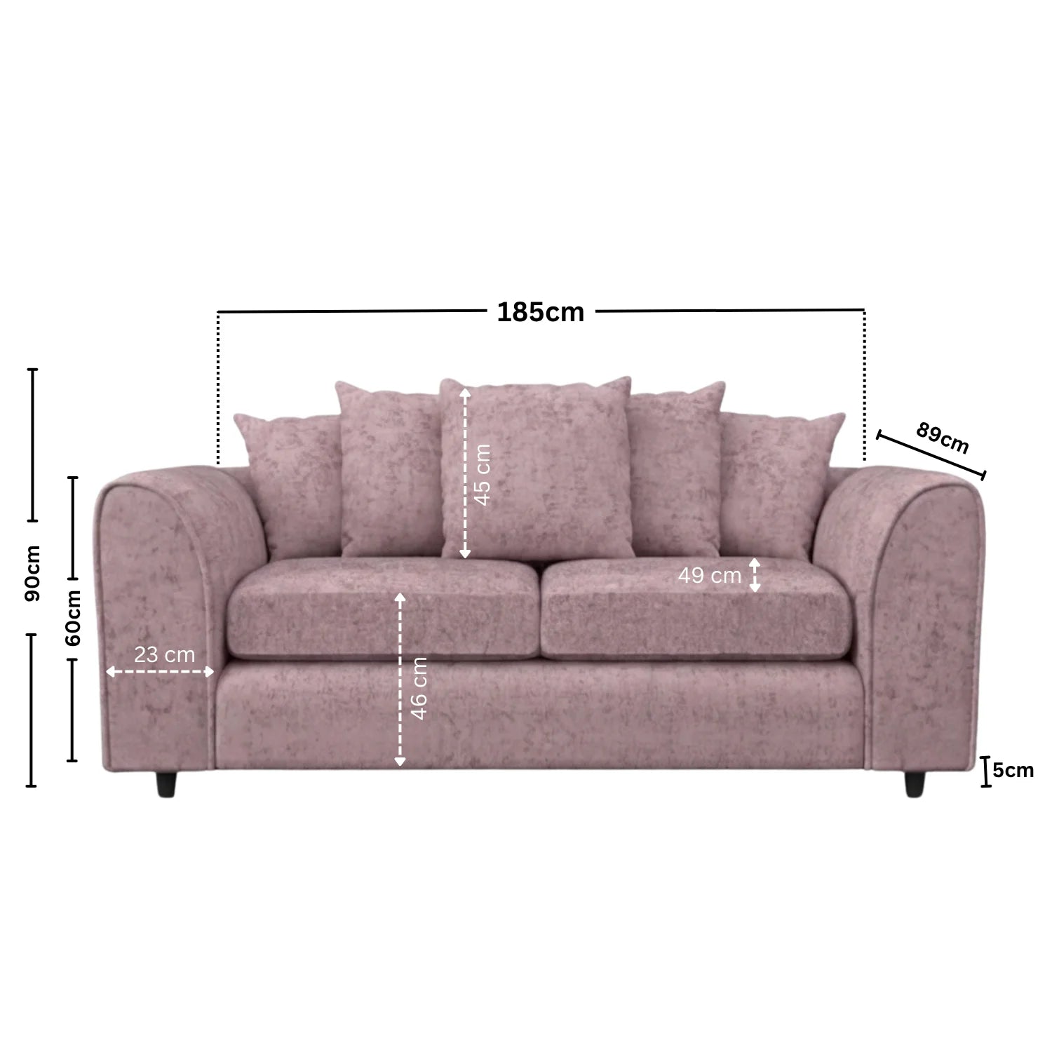 Alaska Fabric Scatter Back Sofa Set (Black) - Image 80
