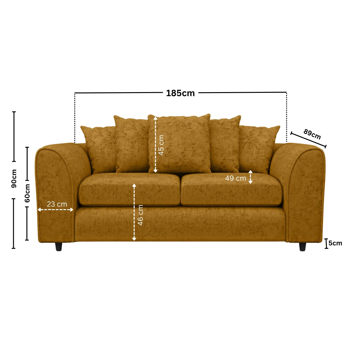 Alaska Fabric Scatter Back Sofa Set (Black) - Image 102