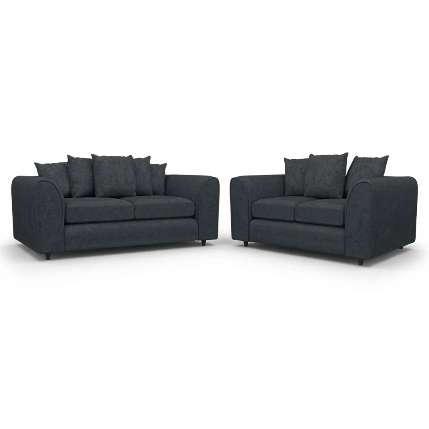 Alaska Fabric Scatter Back Sofa Set (Black) - Image 30