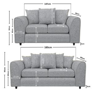 Alternative view of Alaska Fabric Scatter Back Sofa Set (Light Grey)
