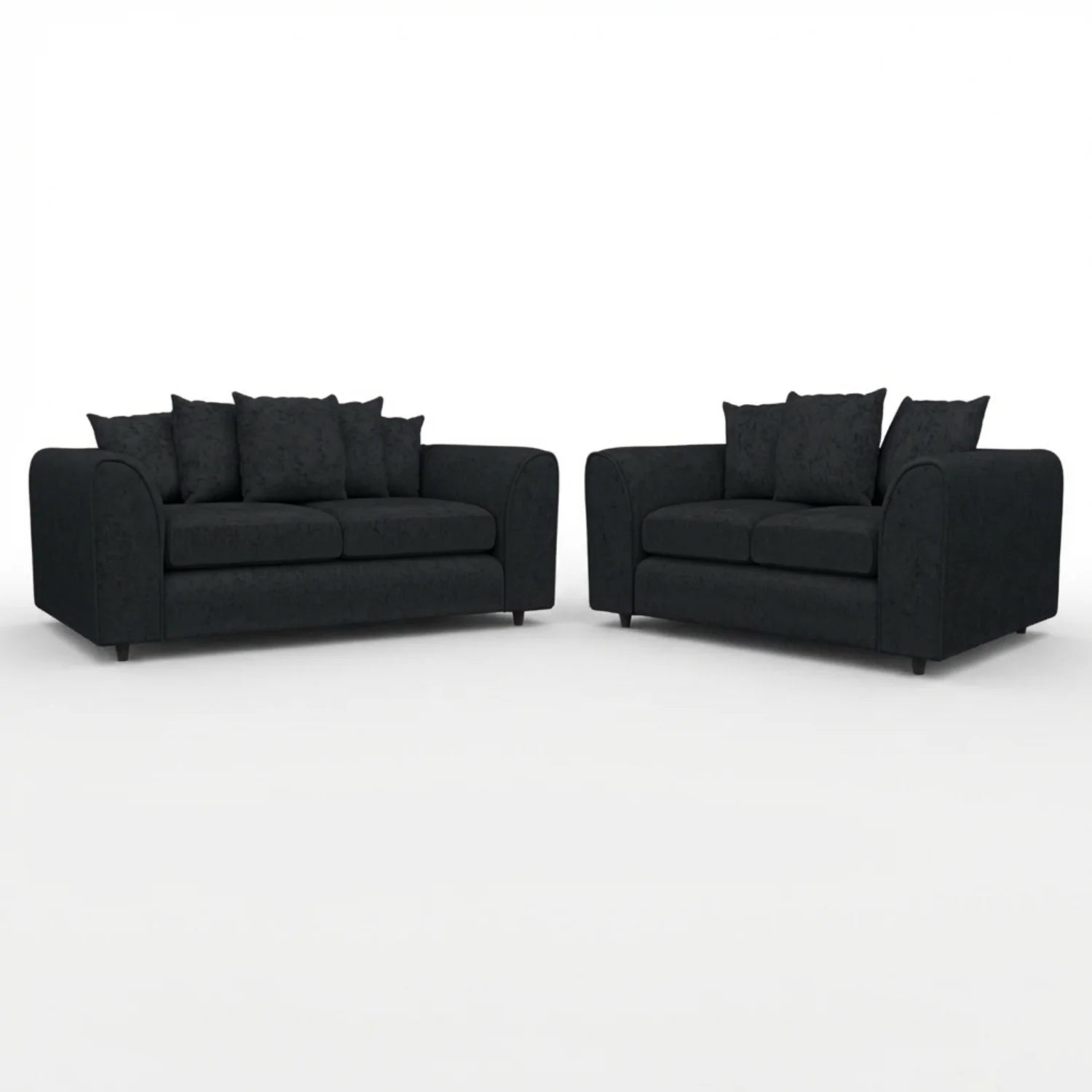 Alaska Fabric Scatter Back Sofa Set (Black) - Image 2