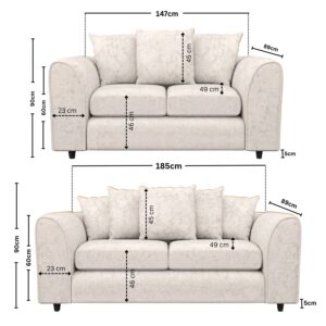 Alternative view of Alaska Fabric Scatter Back Sofa Set (Cream)