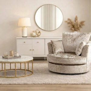 Crushed Velvet Swivel Chair