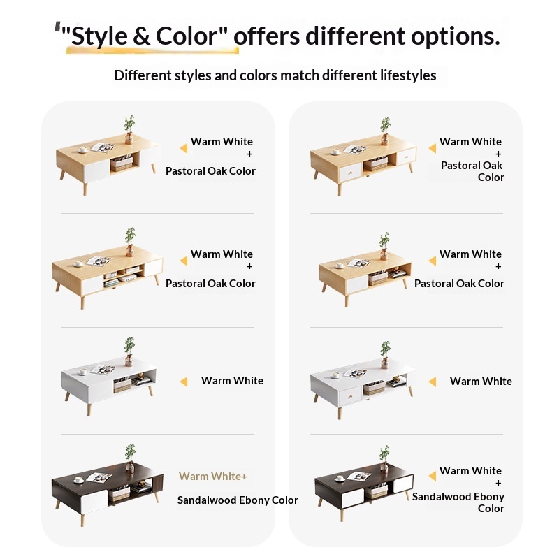 Minimalist, Modern Light-luxury Coffee Table For Small Apartments Nordic-style Side Table - Image 4