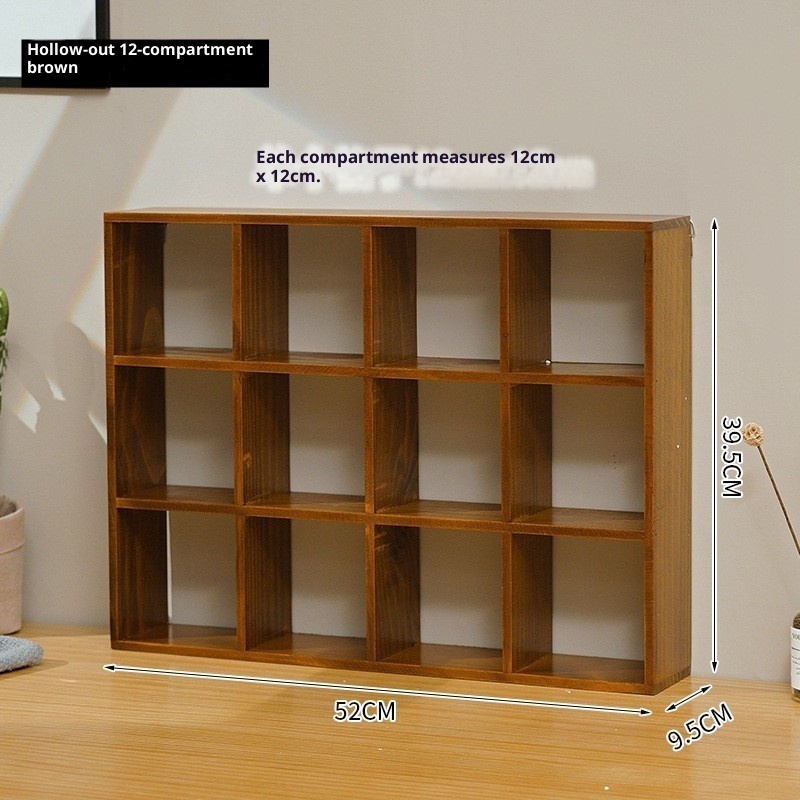 Multi-Layer 12-grid Solid Wood Retro Cup Storage Cabinet - Image 6