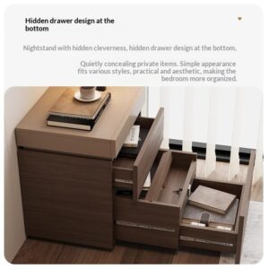Alternative view of Simple Bedside Table Bedroom Multifunctional Hidden Compartment Storage Cabinet