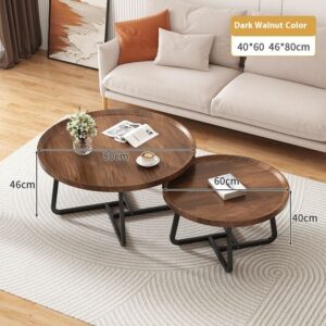 Alternative view of Light Luxury Tea Table Internet Celebrity Solid Wood Tea Table Modern Minimalist Living Room Home Small Apartment Round Combination Tea Table