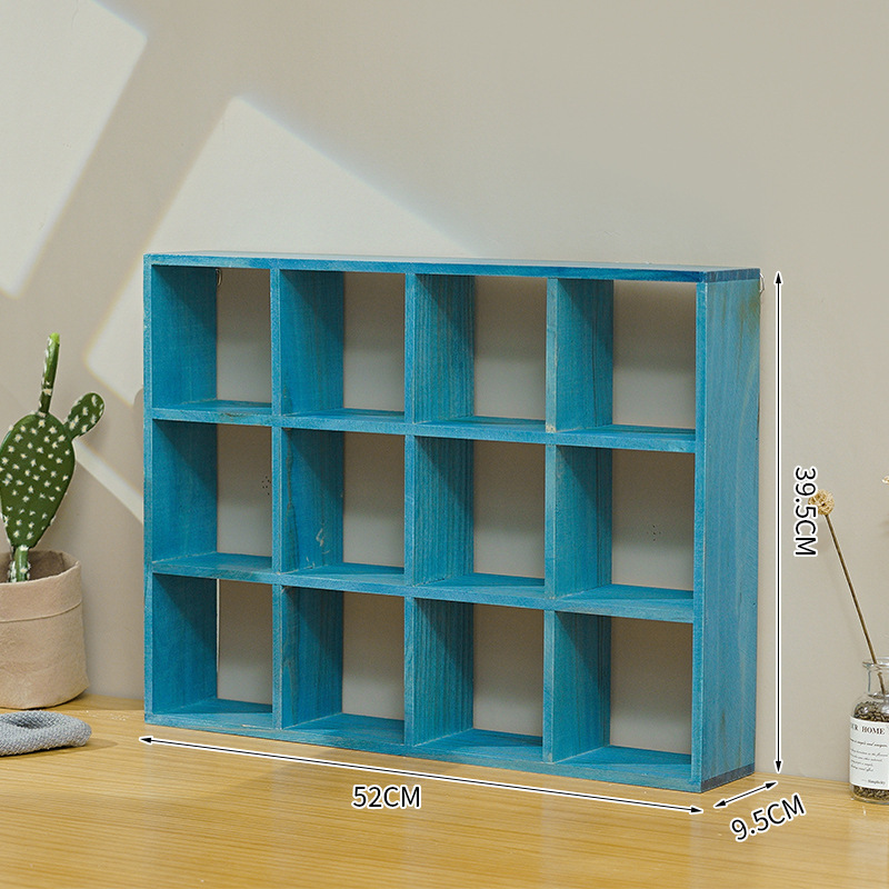 Multi-Layer 12-grid Solid Wood Retro Cup Storage Cabinet - Image 8
