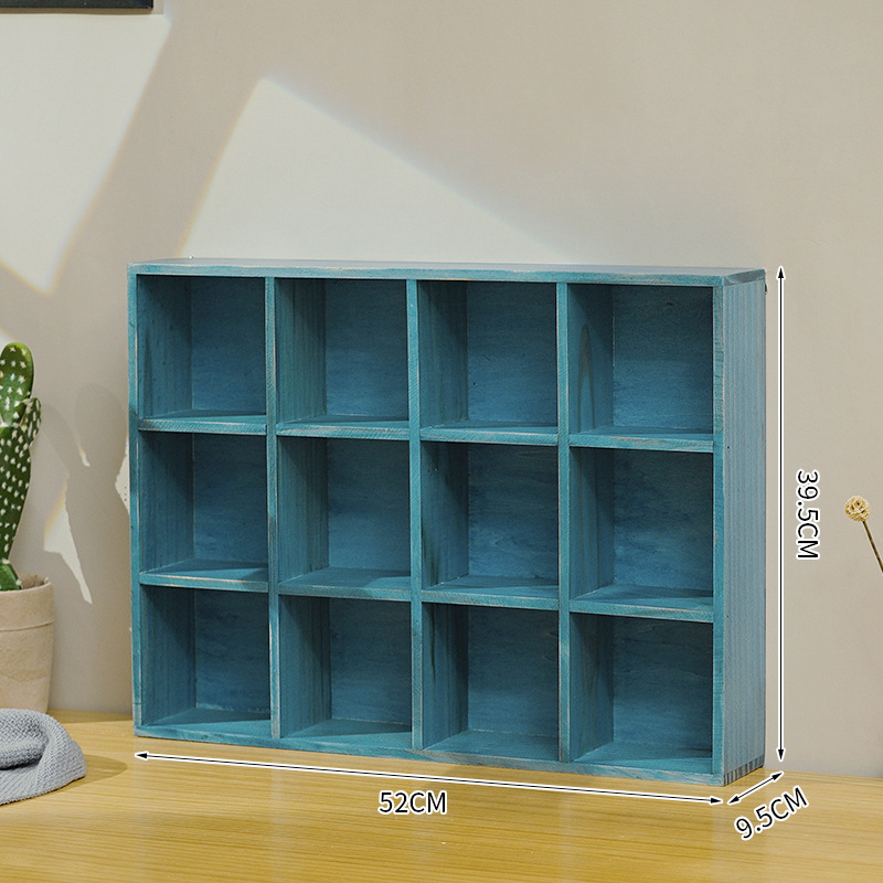 Multi-Layer 12-grid Solid Wood Retro Cup Storage Cabinet - Image 7