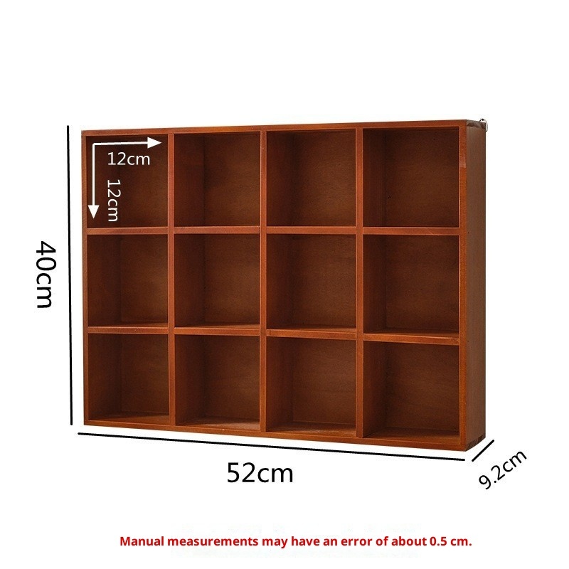 Multi-Layer 12-grid Solid Wood Retro Cup Storage Cabinet - Image 5