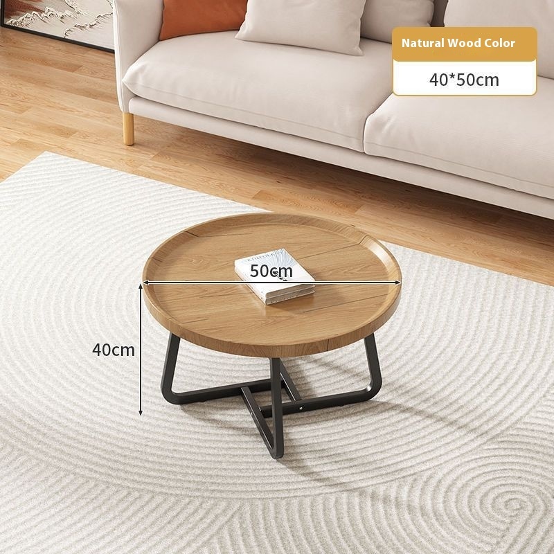 Light Luxury Tea Table Internet Celebrity Solid Wood Tea Table Modern Minimalist Living Room Home Small Apartment Round Combination Tea Table - Image 6