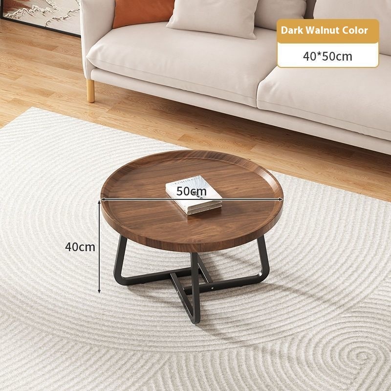 Light Luxury Tea Table Internet Celebrity Solid Wood Tea Table Modern Minimalist Living Room Home Small Apartment Round Combination Tea Table - Image 5