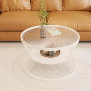 Alternative view of Smallapartment Home Coffee Table Living Room Round Glass Tea Table